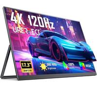 UPERFECT 4K 120Hz 17,3" Monitor Portátil 1500:1 500 Nits 100% DCI-P3 UHD 3840 x 2160 Pantalla Mate IPS con Mini HDMI USB C para PC Laptop Consolas de Juegos, Cuerpo Metálico, Compatible con VESA