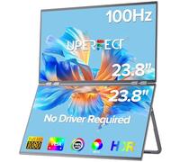 UPERFECT Delta - Monitor dual portátil de 23,8 pulgadas, 100 Hz, 1080P HDR 360°, plegable, con soporte y VESA, para ordenador portátil, PC, teléfono, consola de juegos (no necesita controlador)