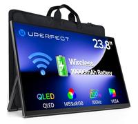 UPERFECT Monitor Móvil Inalámbrico con Batería 10000mAh, 23,8" 100Hz Monitor Gaming Portátil 1080P FHD 145%sRGB QLED con Soporte, Bolsa & VESA, Gran Segunda Pantalla para Laptop, PC, Consolas de Juego