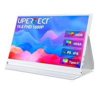 UPERFECT Monitor Portátil 15,6 Pulgadas Pantalla Móvil 1920 x 1080 Full HD IPS con HDMI USB C para Laptop PC Smartphone PS4/5 Switch con Funda Protectora, Compatible con VESA, Blanco