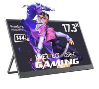 Monitor Portátil UPERFECT 17,3 Pulgadas 144Hz con Pantalla IPS Full HD de 1920 x 1080 Mini HDMI 2 USB C para PC Teléfono Móvil PS4/5 Switch Xbo, Compatible con VESA
