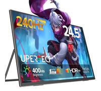 UPERFECT Monitor Portátil 240Hz 24,5 Pulgadas Pantalla Portátil con 100% sRGB 1080P FHD 1200:1 Ultrafino, Protección Ocular, Monitor de Juegos para Laptop/PC/Consolas
