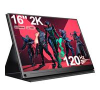 UPERFECT Monitor portátil 2K de 16 pulgadas, pantalla portátil de 120 Hz, QHD 2560 x 1600, 16:10, 1200:1, pantalla mate IPS para el cuidado de los ojos, 3 monitores de juegos de borde estrecho con