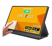 UPERFECT Monitor Portatil Táctil 15,6 Pulgadas con 5400mAh Batería, 1080P FHD USB C Display Móvil Externa con Mini HDMI/USB-C para Laptop/PC/Teléfono/Game Console, Incluye Estuche de Cuero Plegabl