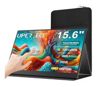 UPERFECT Monitor Portátil Táctil + Funda para Portátil 15.6" 125% sRGB Portable Monitor de Viaje Mate 2000:1 Contraste FHD EyeCare Bolsa Multifuncional, para Laptop/PC/Teléfono/Game Console