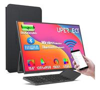 UPERFECT Monitor portátil Wireless con 8000mAh Batería, 15,6 Pulgadas 1080P 125% sRGB Ultradelgado Pantalla Portatil con Funda/Teclado para Laptop/PC/Teléfono/Game Console, Soporte AirPlay/Miracast