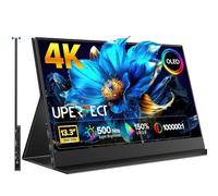 UPERFECT OLED Monitor Portátil 13.3" 4K UHD 3840x2160 UHD | 150%sRGB | 100000:1 Contraste | 500Nit | Diseño Ultraplano de Aluminio, Monitor de Viaje para PC, Portátil, Teléfono y Consola de Videojuego