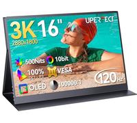 UPERFECT OLED Monitor Portátil 16", 3K 2880x1800 | 120Hz | 1ms Portable Gaming Monitor, 500 Nits |100% DCI-P3 | 10-bit | 100000:1 Contrast | 1ms Pantalla para Laptop Smartphone Consolas de Juegos