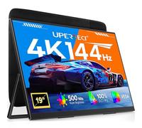 UPERFECT Portable Monitor 4K 144Hz QLED, 19" UHD 3840×2160, 500 Nits, 2000:1, 100% DCI-P3, 0.1ms, Built-in Stand & VESA Mount, Travel Gaming Monitor for Laptop, PC & Gaming Consoles - UColor 19 Apex