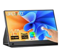 UPERFECT Portable Monitor Touchscreen, 14 Pulgadas Monitor Portátil de Viaje IPS 1080P FHD, Delgado HDR con Mini HDMI Pantalla Portátil para Laptop/PC/Teléfono/Game Console, Admite Montaje VESA