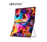 UPERFECT UStation Δ Monitor plegable de 15,6" Pantalla portátil dual Soporte incorporado Menú OSD VESA Ajuste libremente la pantalla con USB C HDMI para computadora portátil, PC, teléfono Mac Delta