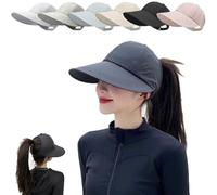 UPF Sun Protection Baseball Hat for Men and Women,Adjustable Wide Brim Hollow Top Quick-Dry Sport Cap,Lightweight Outdoor Hat (Black)