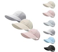 UPF Sun Protection Baseball Hat for Men and Women， Lightweight Wide Brim Outdoor Hats，Wide Brim UV Protection Cap, Adjustable Lightweight Quick Dry Sport Hat for Hiking Running (Pink+White+Beige)