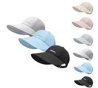 UPF Sun Protection Baseball Hat for Men and Women， Lightweight Wide Brim Outdoor Hats，Wide Brim UV Protection Cap, Adjustable Lightweight Quick Dry Sport Hat for Hiking Running (Black+White+Blue)