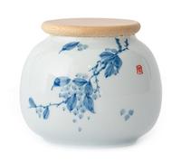 UpGBRF Recipiente De Cerámica con Tapa Hermética 250Ml para Té De Hojas Sueltas Café Azúcar Galletas Organizador,E