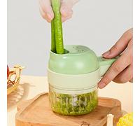 Upgra 2022 - Juego de cortadores eléctricos de mano 4 en 1, 1 cortador de frutas multifunción, recargable por USB, triturador eléctrico de barro para ajo, chile, cebolla Ginr