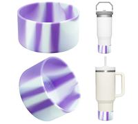 Upgrade 2PCS Protective Silicone Boot Bumper for Stanley Quencher Adventure 40oz 30oz IceFlow 20oz 30oz Tumbler Water Bottle Bottom Sleeve Cover Acce