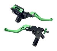 Upgrade 7/8 pulgadas 22 mm Universal Bomba Cilindro Maestro de Freno Palanca de embrague Izquierda Derecha Juego Compatible con Polaris Yama-ha Suzuki Honda Kawa-saki Motocicleta (Verde)
