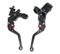 Upgrade 7/8 pulgadas 22 mm Universal Bomba Cilindro Maestro de Freno Palanca de embrague Izquierda Derecha Juego Compatible con Polaris Yama-ha Suzuki Honda Kawa-saki Motocicleta (Negro)