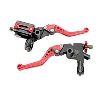 Upgrade 7/8 pulgadas 22 mm Universal Bomba Cilindro Maestro de Freno Palanca de embrague Izquierda Derecha Juego Compatible con Polaris Yama-ha Suzuki Honda Kawa-saki Motocicleta (Rojo)