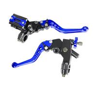Upgrade 7/8 pulgadas 22 mm Universal Bomba Cilindro Maestro de Freno Palanca de embrague Izquierda Derecha Juego Compatible con Polaris Yama-ha Suzuki Honda Kawa-saki Motocicleta (azul)