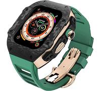 Upgrade Carbon Fiber Bumper Case With Rubber Strap，For Ultra 49mm,modified Fluororubber Band With Metal Buckle，For IWatch 8 7 6 5 4 SE 45mm 44mm Accessories