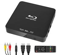 [Upgrade] Mini DVD Player, BLU-Ray HD DVD Player, 1080P Home Theater Disc Blue Ray Video Player with HDMI AV Output, Support USB Device, NTSC PAL System with HDMI AV Cables + Remote