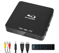 [Upgrade] Mini DVD Player, BLU-Ray HD DVD Player, 1080P Home Theater Disc Blue Ray Video Player with HDMI AV Output, Support USB Device, NTSC PAL System with HDMI AV Cables + Remote