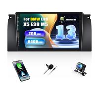 [Upgrade] SIXWIN 2GB+64GB Android 13 Radio Coche para BMW E39 X5 E38 M5 con CarPlay&Android Auto&Mirrorlink,9 Pulgadas Pantalla Táctil con Bluetooth/WiFi/GPS/FM/RDS/USB