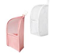 Upgrade Standing Toiletry Bag,Portable Lightweight Travel Toiletry Bag Capacity Mesh Travel Storage Bag,Foldable Hanging For Toothbrush Toothpaste Make Up Bag Cosmetic ((White+Pink))