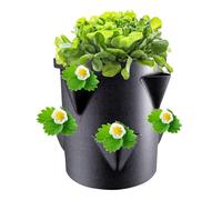 Upgrade Strawberry Grow Bags- Strawberry Planter, Plant Grow Bags, Garden Planting Pots with 6 Side Pockets | Breathable 7 Gallon Portable For Courtyard Balcony Outdoor Terrace, Courtyard, Flowers