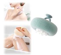 Upgrade Super Soft Suction Cup Bath Ball,2025 New 2-in-1 Bath Ball,Exfoliating Bath Sponge Cleaning Brush,Suction Cup Bath Ball with Finger Rings,Shower Sponges for Women Men (Blue)