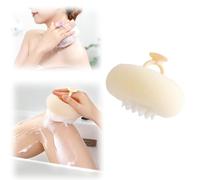 Upgrade Super Soft Suction Cup Bath Ball,2025 New 2-in-1 Bath Ball,Exfoliating Bath Sponge Cleaning Brush,Suction Cup Bath Ball with Finger Rings,Shower Sponges for Women Men (Beige)