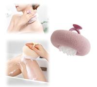 Upgrade Super Soft Suction Cup Bath Ball,2025 New 2-in-1 Bath Ball,Exfoliating Bath Sponge Cleaning Brush,Suction Cup Bath Ball with Finger Rings,Shower Sponges for Women Men (Purple)