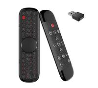 Upgrade W2 Pro Air Mouse - Mando a distancia universal para TV, 2.4 G, mini teclado inalámbrico 3 en 1, teclado de mano con panel táctil, color negro