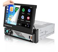 [Upgrade Wireless] SIXWIN Radio Coche Bluetooth 1 DIN con Wireless Carplay et Android Auto et Mirrorlink, 7''Retráctil Pantalla Táctil Reproductor Multimedia con FM/USB/Type-C/Aux-in+Cámara Trasera