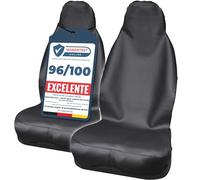 Upgrade4cars 2 x Funda de Asiento Delantero Impermeable para Coche Universal Negro Polipiel