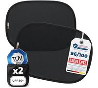Upgrade4cars 2 x Parasol Coche Bebe con Protección UV Certificado TÜV UPF 50+ | Protector Solar Autoadhesivo para Ventana Lateral Trasero | Interior Ventanas Laterales Niños