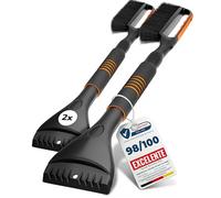 Upgrade4cars 2 x Rascador de Hielo para Coche Resistente | Premium Cepillo para Nieve Largo | Raspador de Parabrisas Ajustable Mango Ergonómico