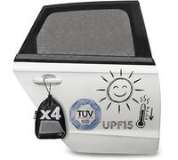 Upgrade4cars 4 x Parasol Coche Bebe con Protección UV Certificado TÜV UPF 15 Protector Solar para Ventana Lateral Trasero & Delantero Oscurecedor Interior Ventanas Laterales Niños