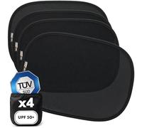 Upgrade4cars 4 x Parasol Coche Bebe con Protección UV Certificado TÜV UPF 50+ | Protector Solar Autoadhesivo para Ventana Lateral Trasero & Delantero | Oscurecedor Interior Niños