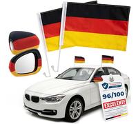 Upgrade4cars Bandera de Coche Alemania + Fundas Espejos Laterales 45x30 cm | Accesorio práctico para el vehículo | Fácil de usar y guardar | Apto para todas las estaciones | Verano & Invierno