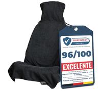 Upgrade4cars Funda de Asiento Delantero para Coche Anti-Sudor Negro | Cubre-Asiento Universal en Algodón Anticalor | Protector Asientos Delanteros Transpirable per Verano