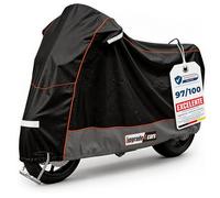 Upgrade4cars Funda para Moto Exterior Impermeable y con Candado | Garaje Universal Moto Resistente al Invierno 210D Poliéster Negro | Cubierta Scooter Tamaño L 245x105x125 cm
