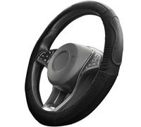 Upgrade4cars Funda Volante Coche Poli Piel Negro Universal | 37-39 cm Diámetro Exterior | Accesorios Coches Interior Decoracion | Ideas Regalos