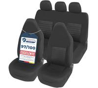 Upgrade4cars Fundas Asientos Coche con Reposacabezas Incorporado Universales Negro | Cubre Universal | Protector de Asiento Delantero para Delantero y Trasero