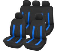 Upgrade4cars Fundas Asientos Coche Universales Negro Azul | Universal Funda de Asiento para Delantero y Trasero