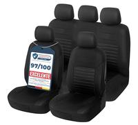 Upgrade4cars Fundas Asientos Coche Universales Negro | Cubre Universal | Protector de Asiento Delantero para Delantero y Trasero | Accesorios Interior Decoracion