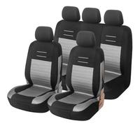 Upgrade4cars Fundas Asientos Coche Universales Negro Gris Accesorios | Apto para la mayoría de coches | Lavable a 30 grados | fácil de cuidar & adaptable | Verano & Invierno