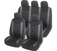 Upgrade4cars Fundas Asientos Coche Universales Negro Gris | Funda de Asiento Universal para Delantero y Trasero